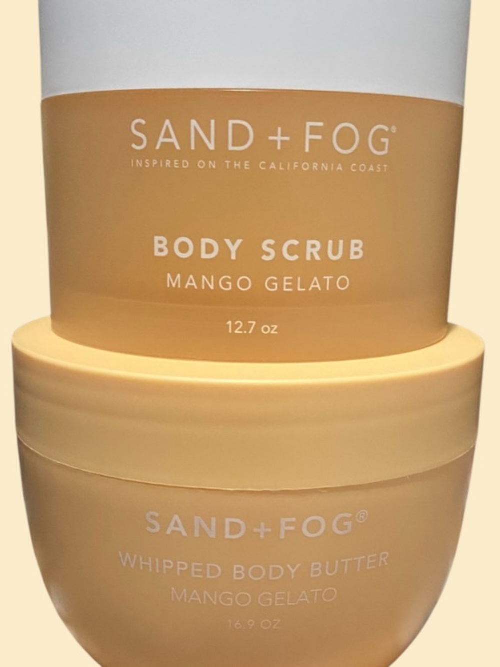 SAND+FOG Mango Gelato Body Scrub & Whipped Body Butter - Yellow